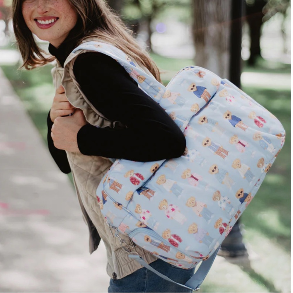 Katydid Light Blue TEDDY BEARS 🧸 DUFFLE WOMEN'S WEEKENDER BAG